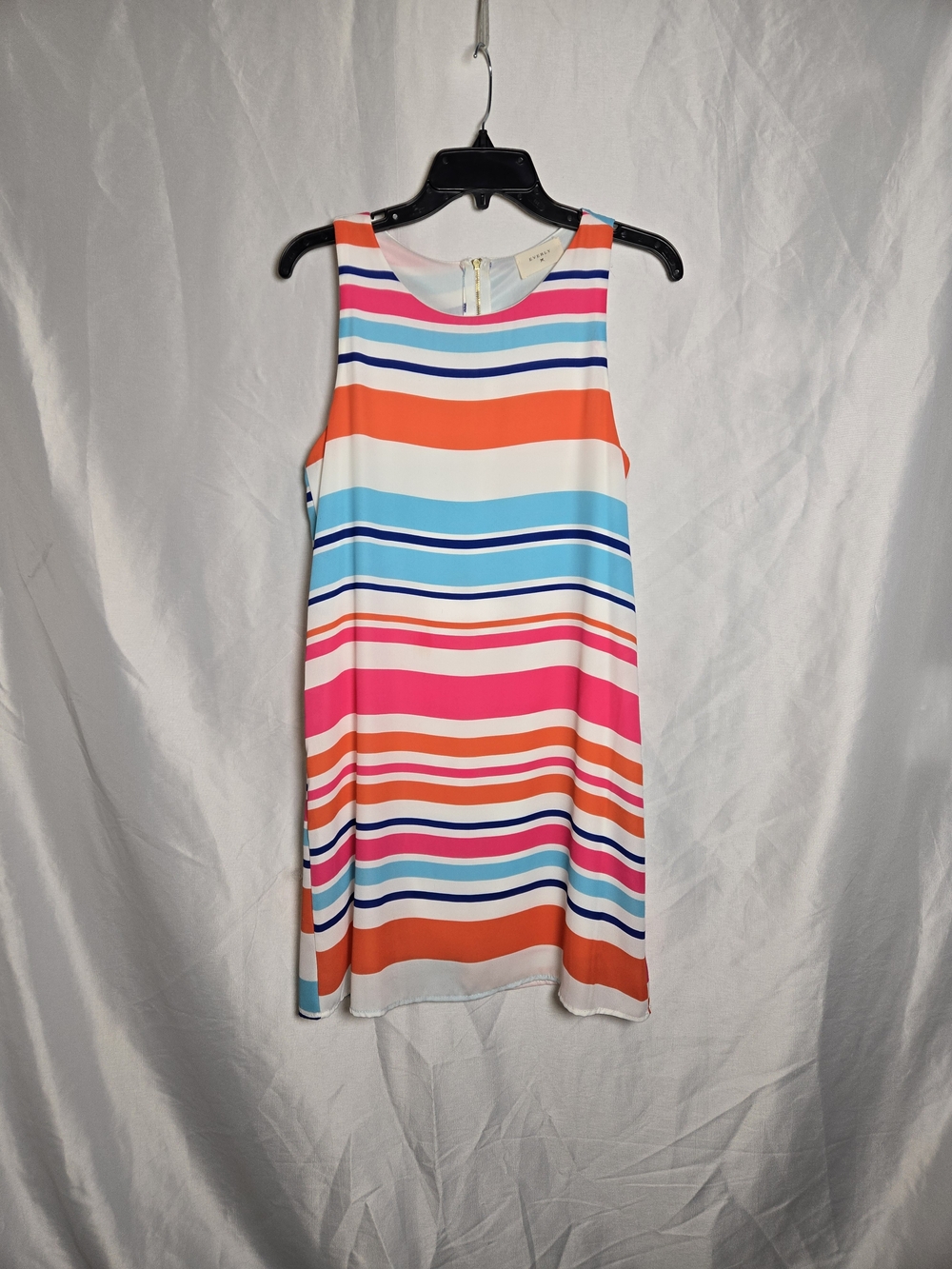 Everly Sleeveless Multicolor Striped Mini Dress - White/Orange/Pink/Blue